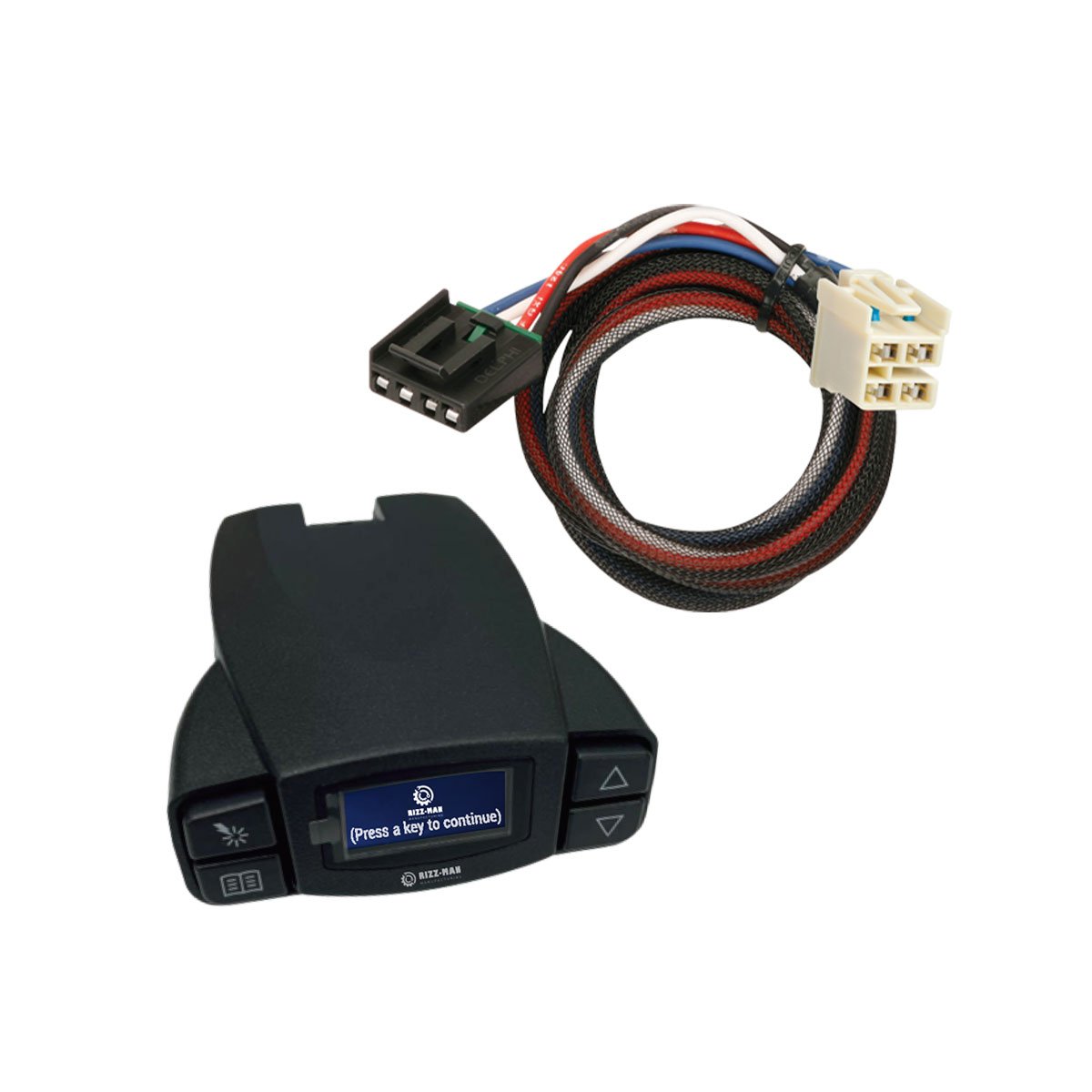 RIZZ-Man 90195 Brake Controller with Wiring Harness, Compatible with Cadillac Escalade, Chevrolet Silverado, Suburban, Tahoe, GMC Sierra, Yukon