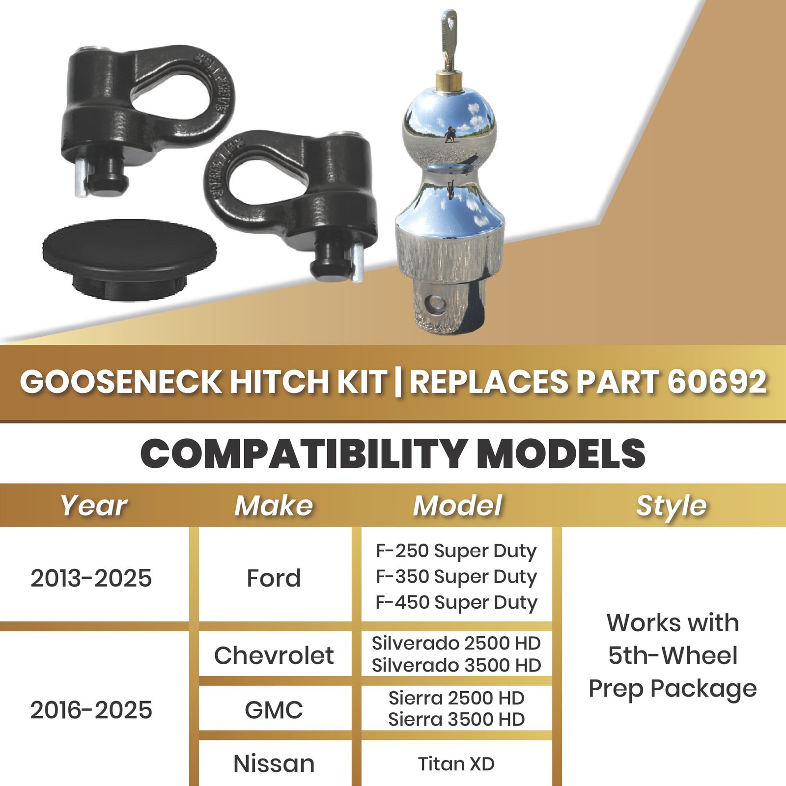 Locking Gooseneck Ball Hitch Kit – 30,000 LB Capacity, Anti-Theft Top Lock, Fits Ford/Nissan/GM Underbed Goosneck System-Heavy-Duty Towing Ball with Safety Chain Holders - Image 5