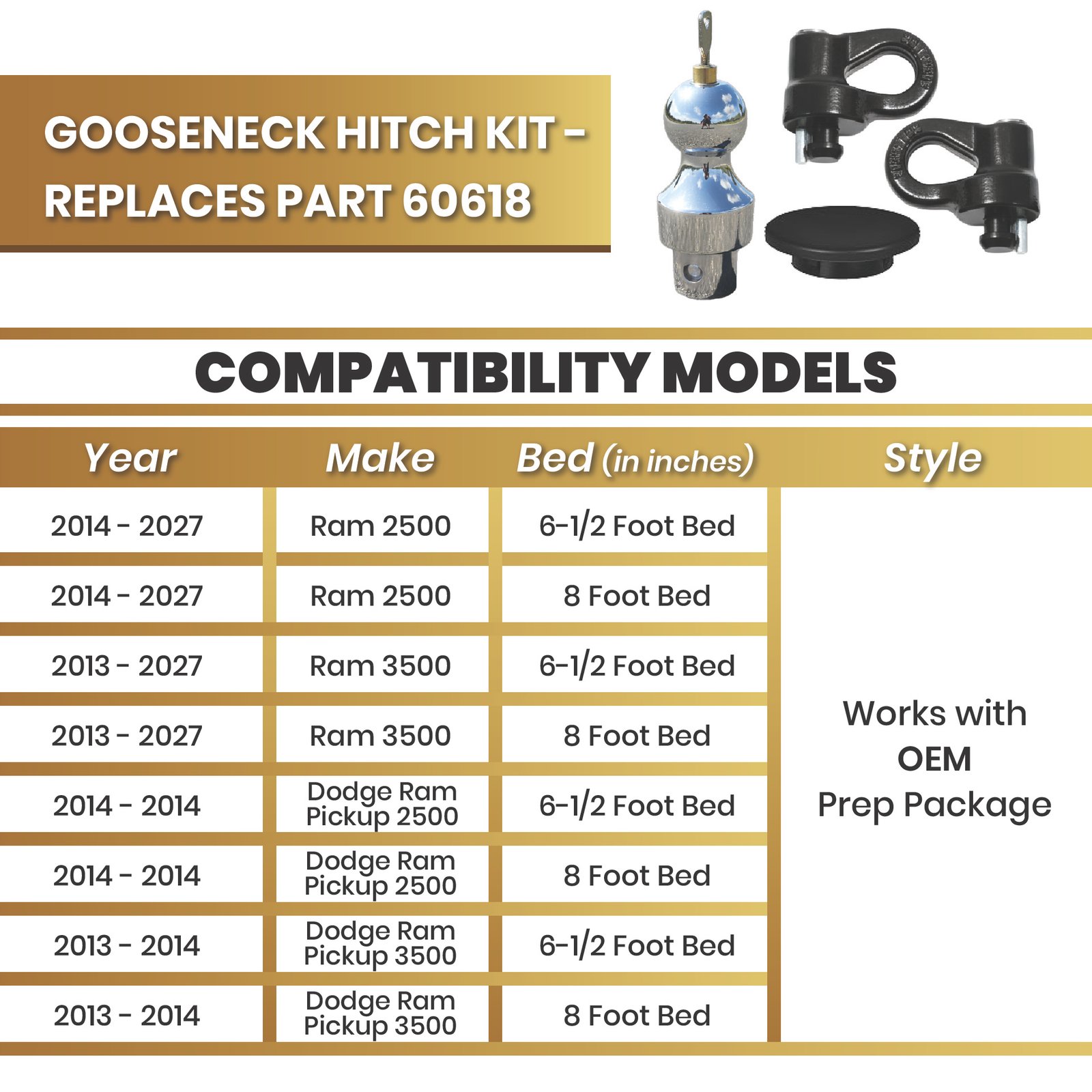 Locking Gooseneck Ball Hitch Kit – 30,000 LB Capacity, Anti-Theft Top Lock, Fits RAM OEM Underbed Goosneck System-Heavy-Duty Towing Ball with Safety Chain Holders - Image 5